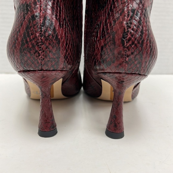 Sam Edelman ‘SAMIRA’ Snakeskin Print Leather Mid Calf Kitten Heeled Boots Size 5 - Picture 5 of 9